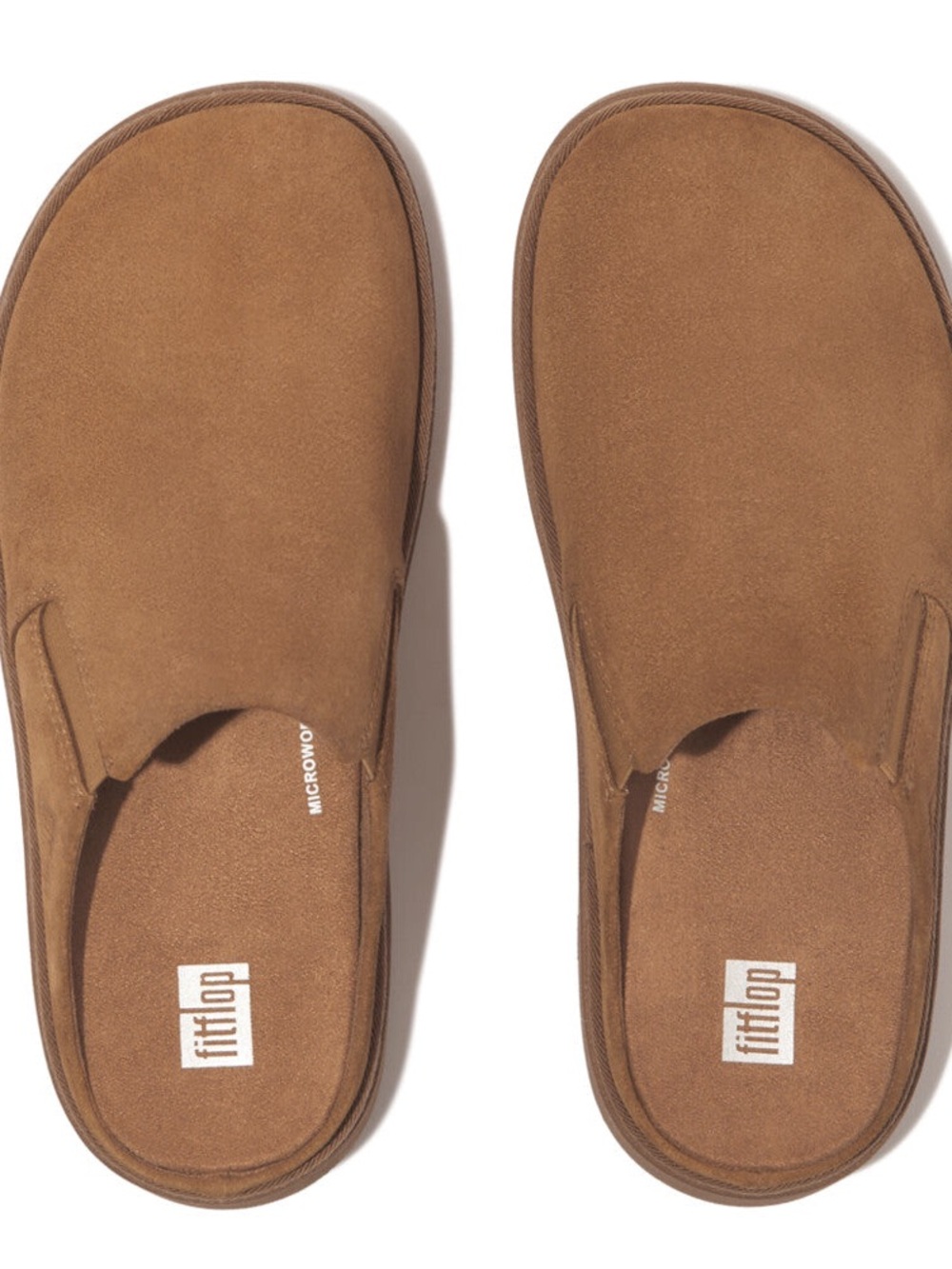 NIB FitFlop Gen-FF Elasticated Suede Mules in Desert Tan, Size 11